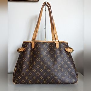 Authentic Louis Vuitton Batignolles Horizontal Monogram Canvas Shoulder Bag Tote